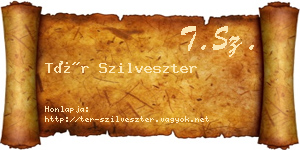 Tér Szilveszter névjegykártya